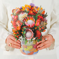 Illawarra-Essence-Australian-native-paper-pop-up-bouquet-of-proteas-and-banksia-—-PetalPal