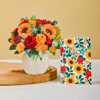 Mini-Golden-Harvest-small-paper-pop-up-bouquet-of-roses-and-sunflowers-—-PetalPal