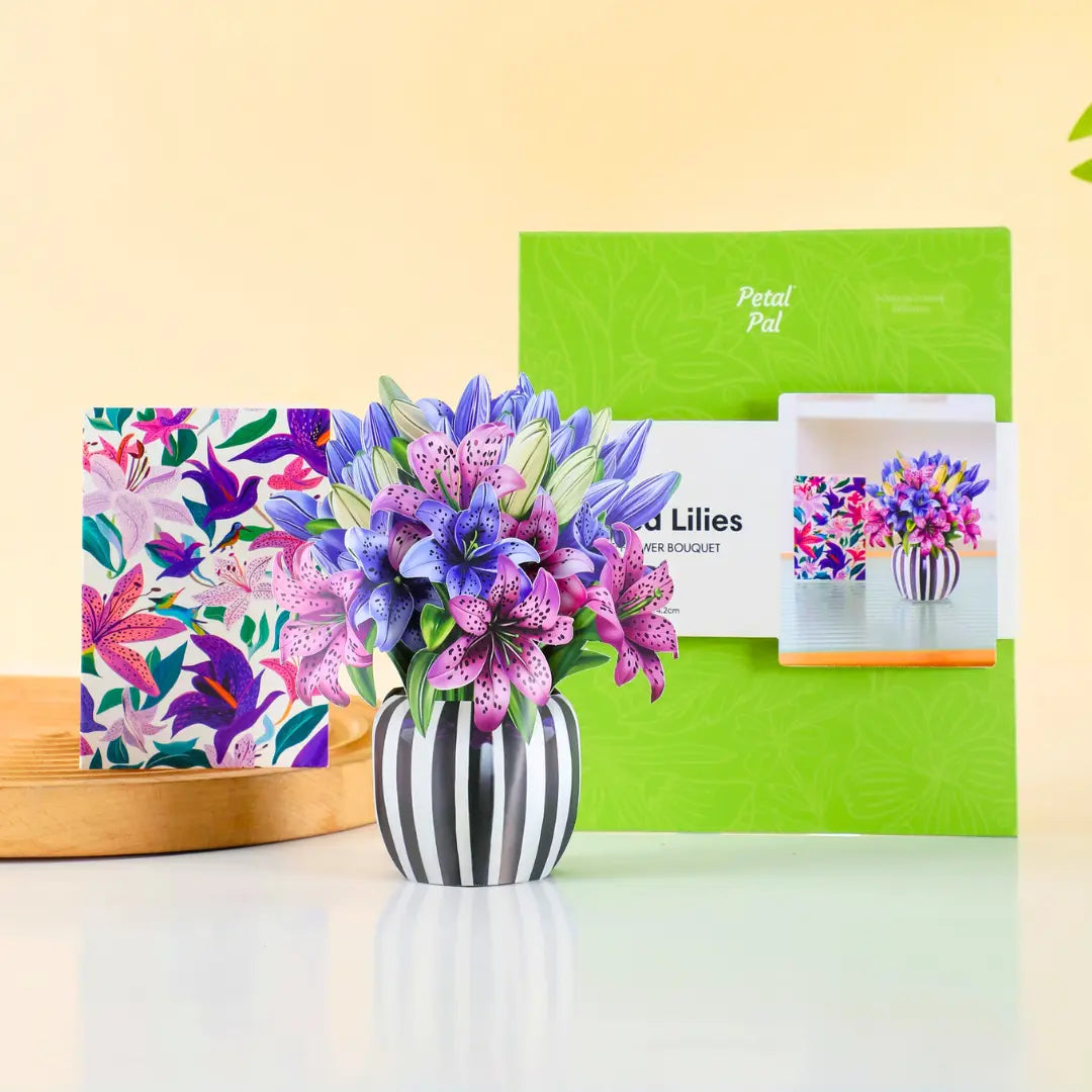 Mini-Spotted-Lilies-small-paper-pop-up-bouquet-of-stargazer-lilies-—-PetalPal